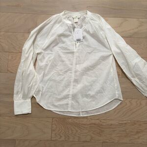 H&M White Blouse Classic Long Sleeve